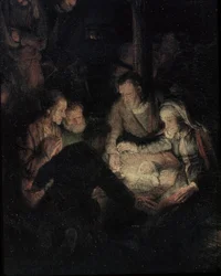 La adoración de los pastores, detalle, 1646 (detalle)